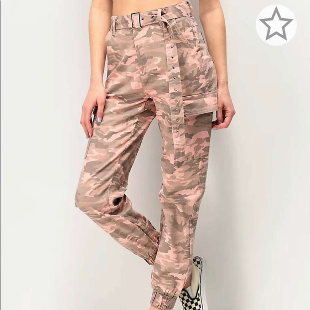 Zumiez Pink Camo Cargo Jogger Pants